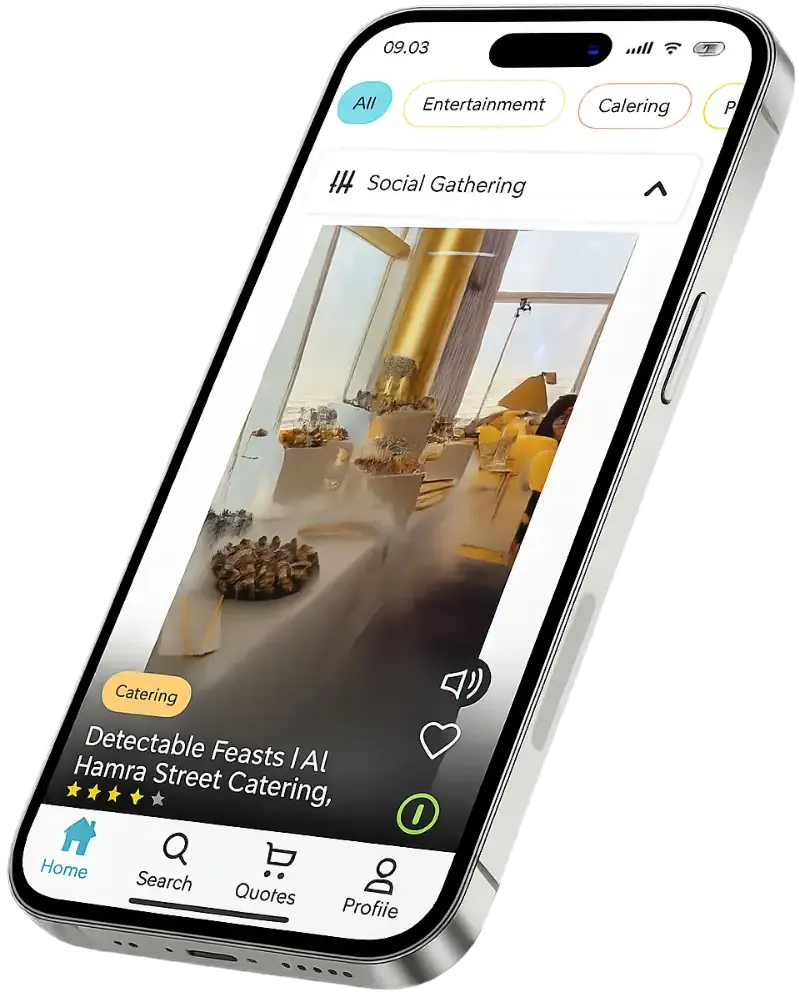 PartyPlatform vendor mobile app preview