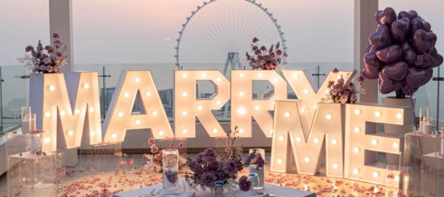 Semi Private Rooftop Terrace Proposal | Ain Dubai View by Qrated Event