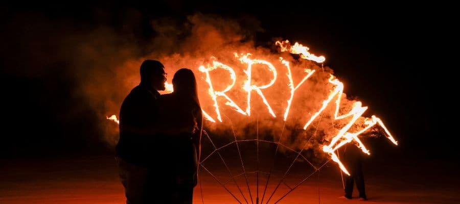 Private Desert Fire Show Proposal by Proposal Dubai