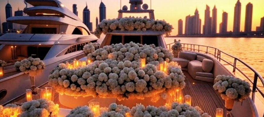 Candlelit Boat | Dubai Wedding Proposal by Qrated Event