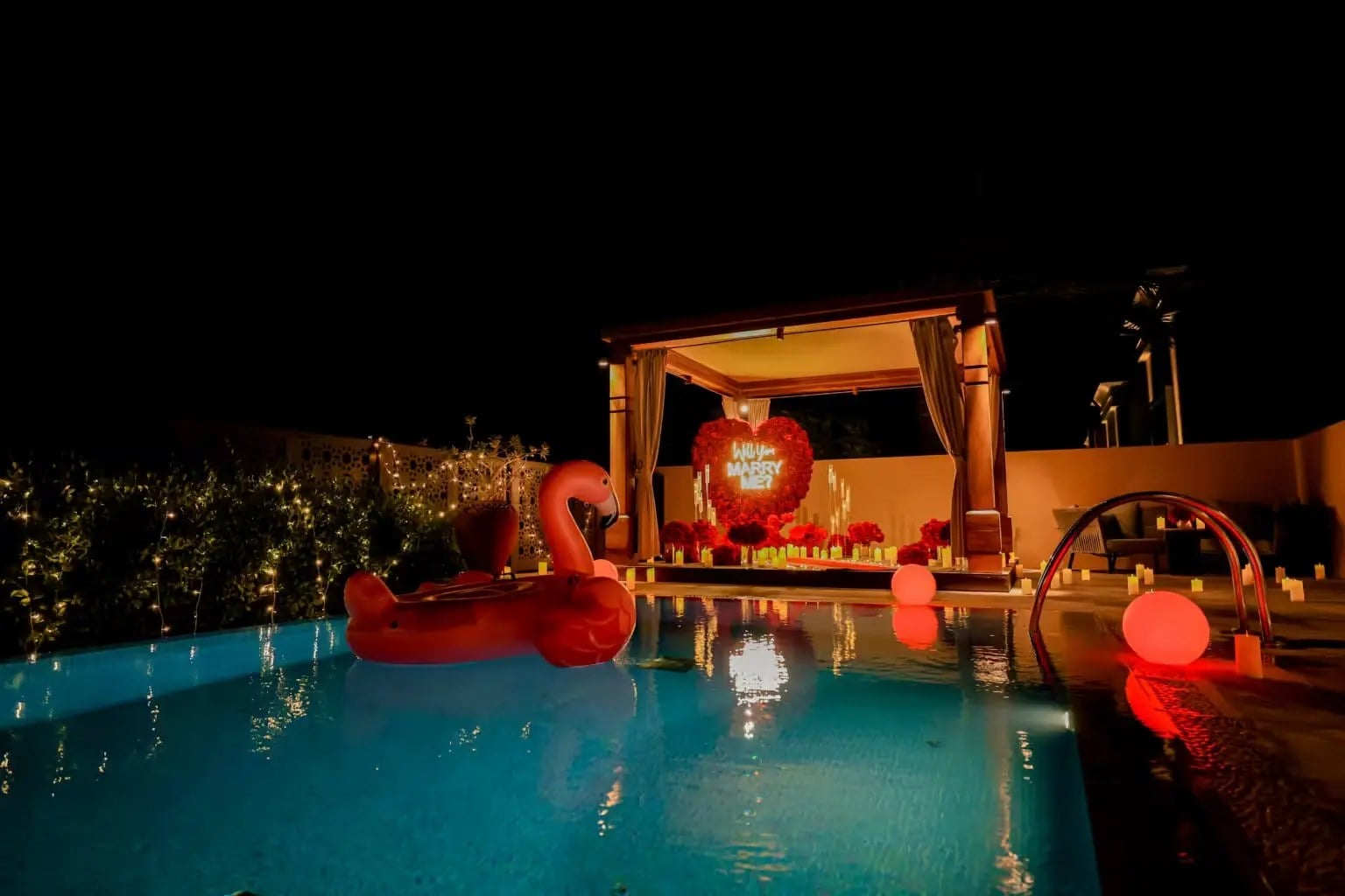 Poolside Marriage Proposal at a Villa or Resort in Dubai by Proposal Dubai